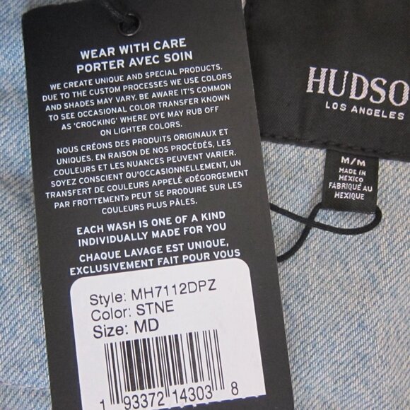 HUDSON JEANS Men's Denim UTLITY FIELD Jacket Shacket in Stone NWT MED $200 - Picture 8 of 9
